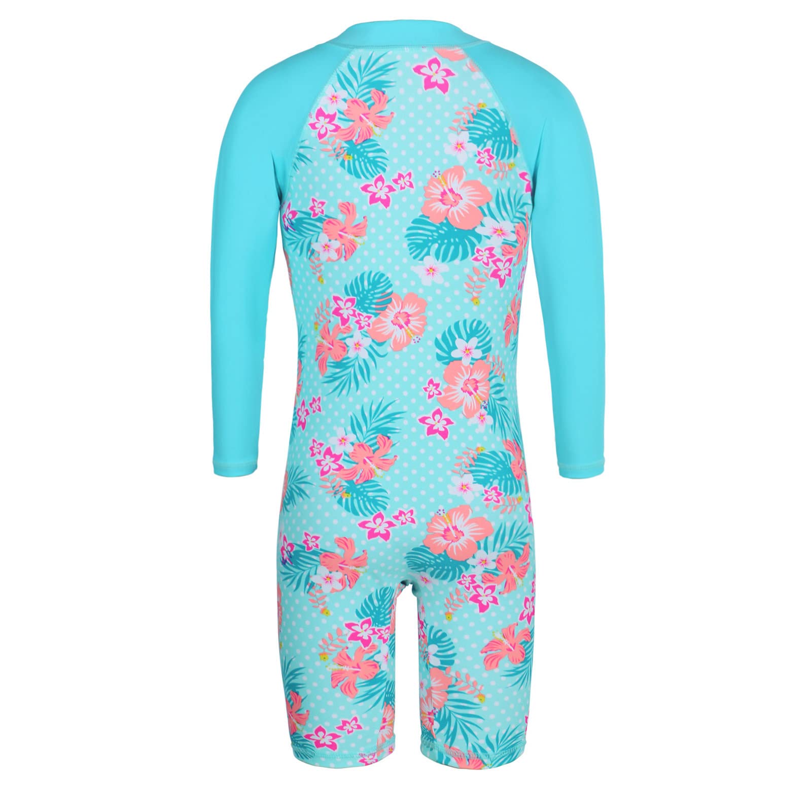 HUAANIUE Girls UPF 50and UV One Piece Swimwear Kids Bodysuit Beachwear with Ziper Surfing Pink Swimming Children Bathing Costume 4-11 Years