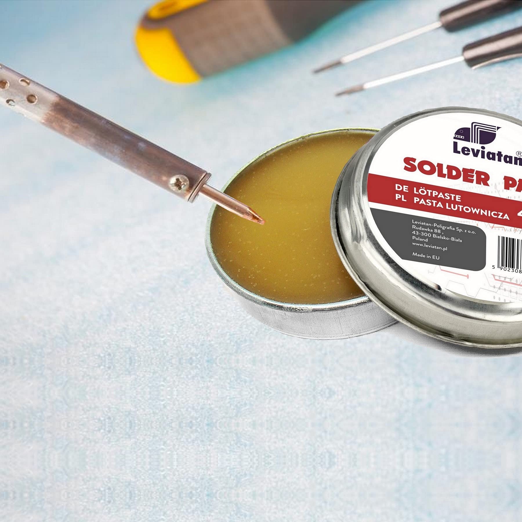 D.RECT - Solder Paste   Solder Paste SMD   Solder Grease Can as Flux for Soft Soldering for Soldering Surface - Mountable Components, 40 g silver