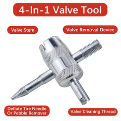 33 Pcs Car Tyre Valve Removal Tool Set   Tyre Valve Repair Kit   Dual & Single Head Valve Core Remover   4-Way Valve Tool   10 Pcs Tire Valve Caps   20Pcs Valve Cores   Fit for Car Bicycle Auto