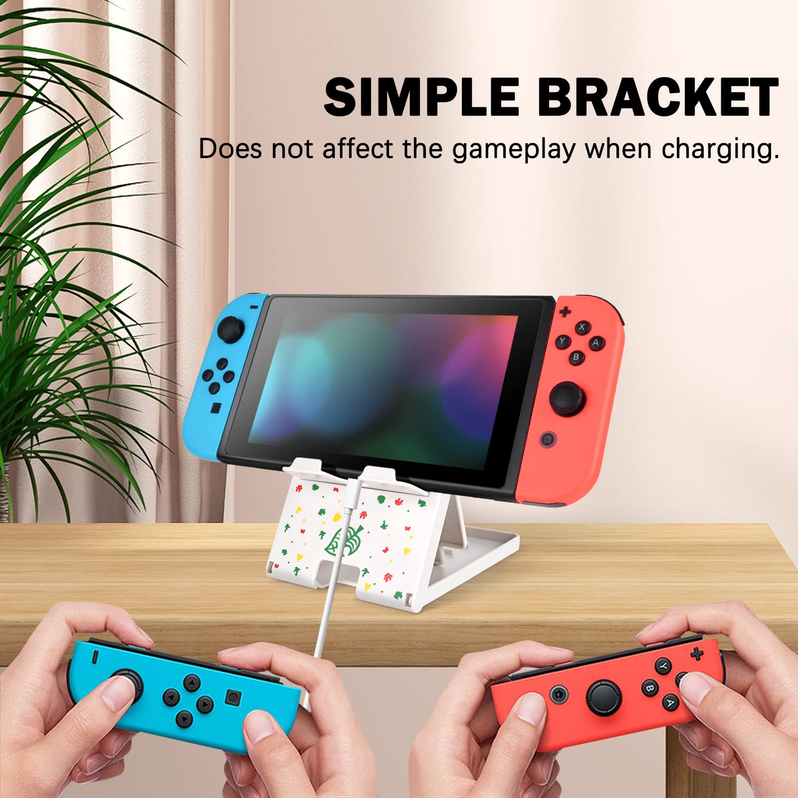 DLseego Stand Compatible with Switch/Switch OLED/Switch Lite, Switch Stand, Adjustable Playstand for Switch OLED, and non-slip- Animal Crossing