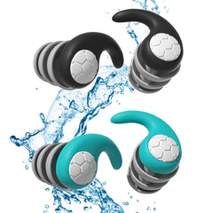 2 Pairs Waterproof Swimming Ear Plugs for Adults Reusable Soft Silicone Swim Earplugs Perfect for Surfing, Diving,Pool,Showering.