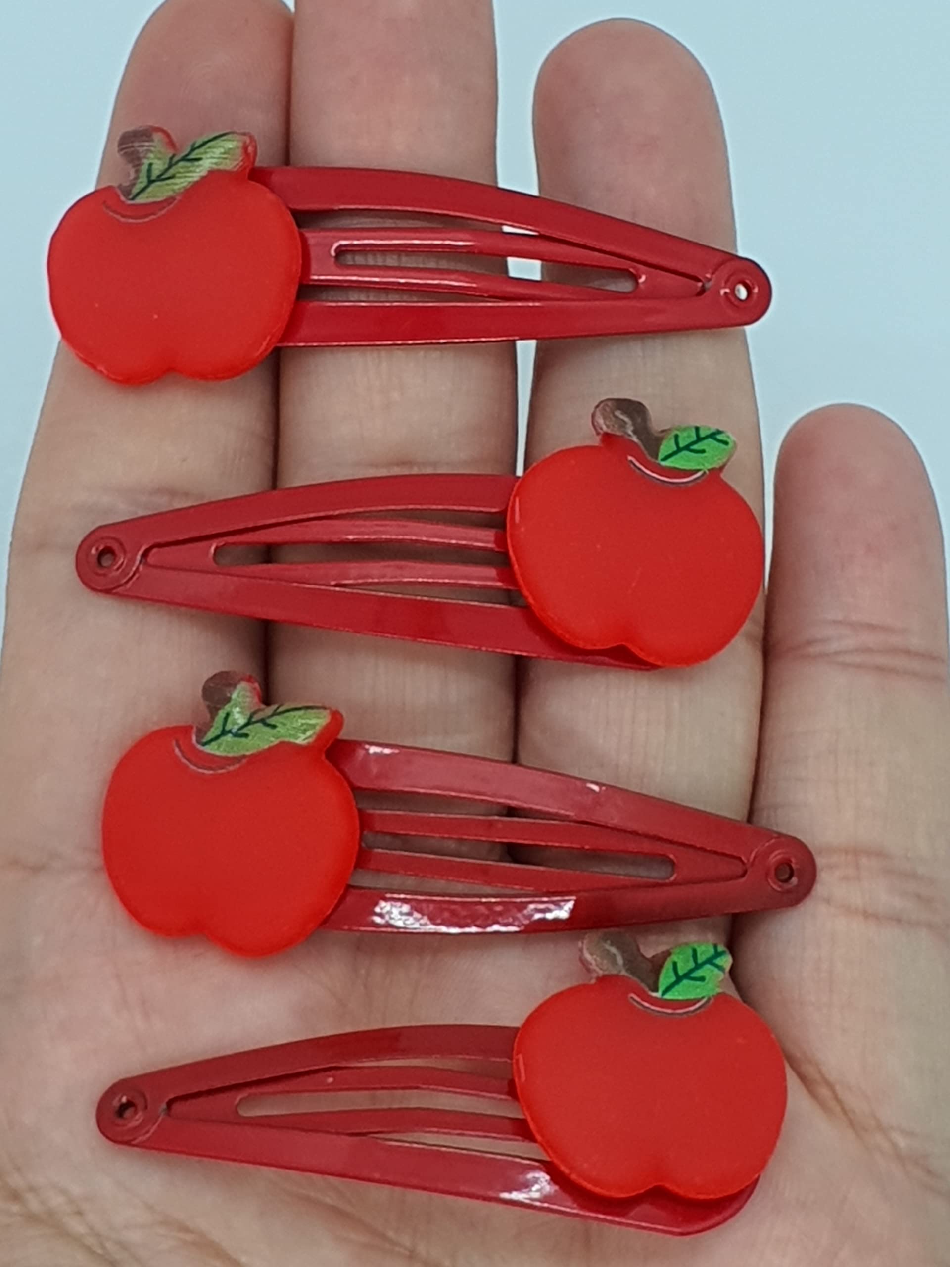 Hair Clips Accessories,Girls Snap Hair Clips,Cute Hair Clips,Kids Hair Clips,Metal,Hair Clips,Baby Toddlers Girl Kids Hair clips (Apple Z4CLIAPP)