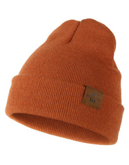 Beanie for Kid, Stretchy Childrens Thermal Insulated Wolly Hat with Turn Up for Boys and Girls, Double Layer for Winter Autumn (Dark Orange)