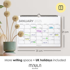 Wall Calendar 2024/25 UK - 2024 2025 Calendar Month to View - July 24 to Dec 25 (18mo) - Family Calendar - Wall Calendar for Easy & Efficient Planning - Calendar 2024/25 UK Family Planner