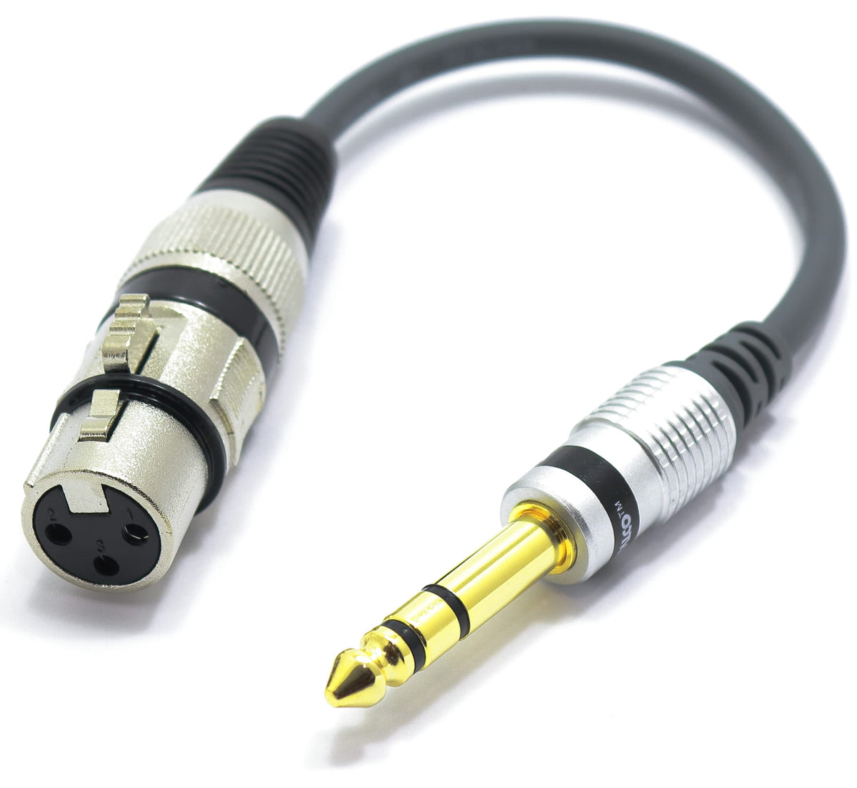 VITALCO XLR Female to 6.35 Jack Stereo Male Adapter 1/4 Jack TRS to 3 Pin Microphone Audio Cable