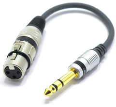 VITALCO XLR Female to 6.35 Jack Stereo Male Adapter 1/4 Jack TRS to 3 Pin Microphone Audio Cable