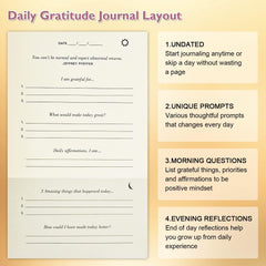 Gratitude Journal, a Few Minute Journal, Daily Gratitude Journal with Prompts for Affirmation, Happiness, Mindfulness, Positivity, Wellness, Undated Gratitude Journal for Women & Men(21.59*13.97cm)