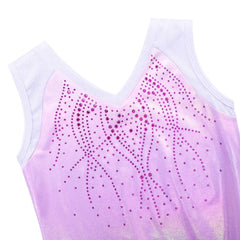 ZNYUNE Girls One Piece Blue Gradient Color Sparkle Leotard Dancing Ballet Gymnastics Athletic Leotards for Little Girl B182 Purple 12A