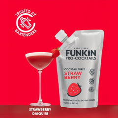 Funkin Pro Strawberry Puree for Cocktails, Cooking & Baking, Real Fruit Cocktail Ingredients, Puree Mixer 1 kg