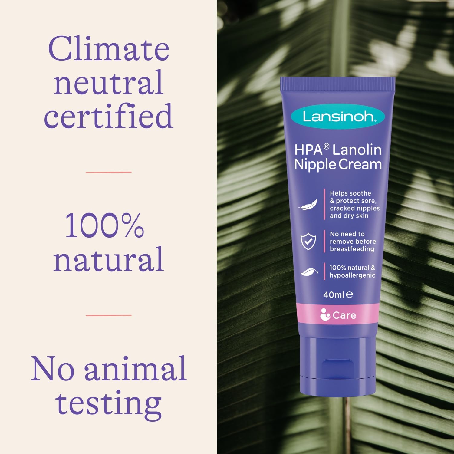 Lansinoh HPA Lanolin Nipple Cream for sore nipple & cracked skin, 100% natural single ingredient, breastfeeding essential, tasteless, odourless, hospital bag, moisturising, 40ml