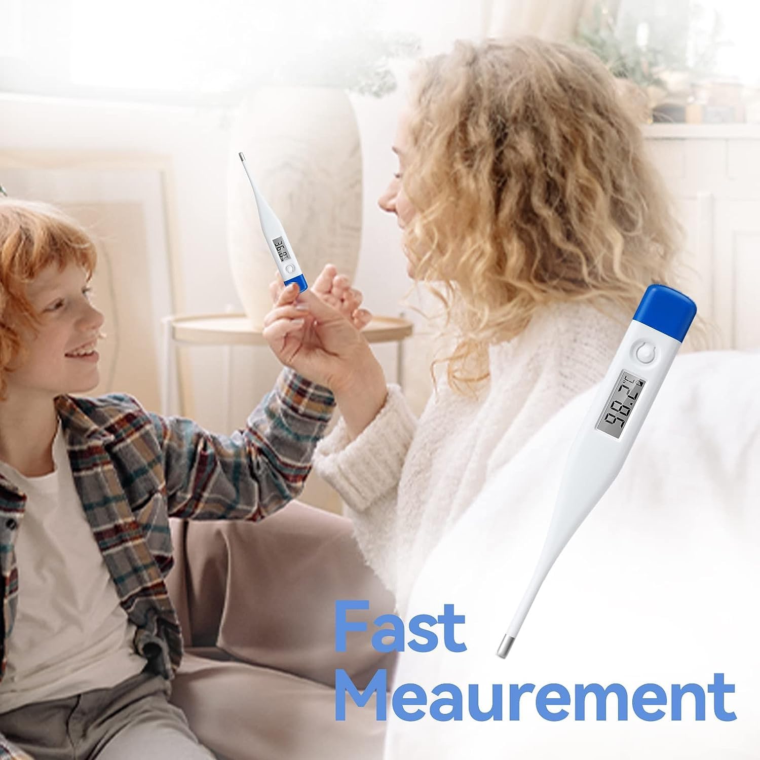 Berrcom Digital Thermometer for Adults and Kids Oral and Underarm Thermometer Rectal Thermometer for Fever, Babies Medical Thermometer with Fever Alarm