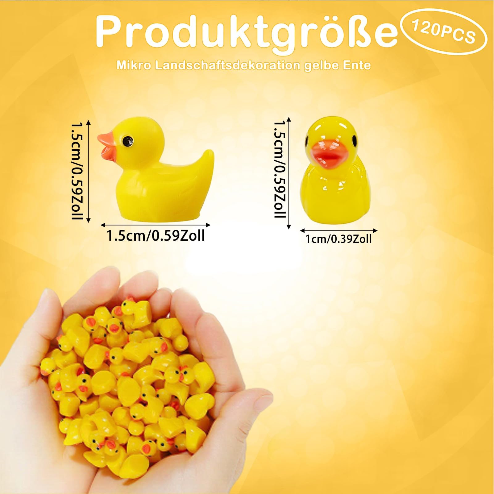 NOJGAC 120 Pcs Mini Ducks, Tiny Realistic Shape Resin Ducks Cute Miniature Toy, Bath Time Toys, Deracorations for Christmas Birthday Party Miniature Figures Micro Fairy Garden