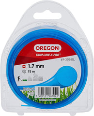 Oregon String Trimmer Line, Replacement Nylon Strimmer Wire for Grass Trimmers & Brushcutters, DIY & Gardening, Universal Fit, All Purpose, Round Cord, 1.7mm x 15m Spool, Blue (69-350-BL)