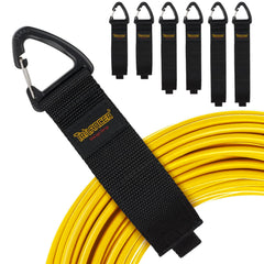 Trilancer Hook-and-Loop Storage Straps with Triangular Buckle to Hang on Walls for Cables, Wires, Rope, Hoses, Organization for Home, Garage or Workshop（2*S，2*M，2*L）