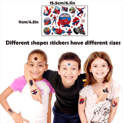 10 Sheet Spiderman Temporary Tattoos for Kids,Super Hero Spiderman Party Bag Filler Favors Cute Fake Tattoos Stickers for Kids Boys Girls School Rewards Gifts