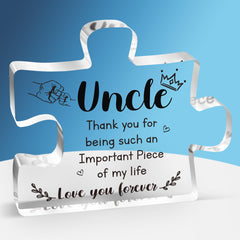 Buioata Uncle Gifts - Acrylic Puzzle Block Gifts for Uncle, Best Uncle Gifts from Niece & Nephew, Great Uncle Gifts for Birthday Christmas Thanksgiving Day, Present for Uncle Birthday