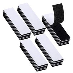 25pcs Hook and Loop Strip Tape,Heavy Duty Hook and Loop Tape Strips,3x10cm Double-Side Reclosable Hook Loop Strips Tape,Self Adhesive Sticky Back Double Sided Tape for Indoor and Outdoor(Balck)