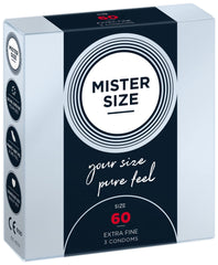 MISTER SIZE 60mm Ultra-Sensitive Condoms for Men - Extra Thin, Extra fine, Extra lube/Made from 100% Natural Rubber Latex in Your Size L - XL/Real Feel Pack of 3