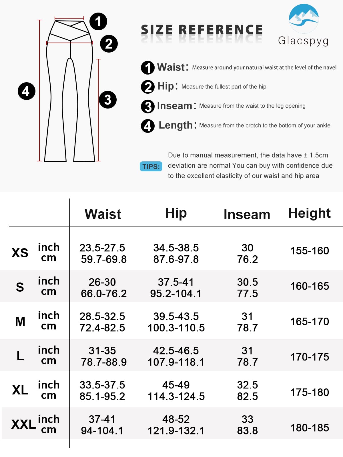 Glacspyg Bootcut Yoga Pants for Women V High Waist Flare Pants with Pockets Sweatpants Sport Trousers Fitness Gym Workout Yoga Casual Black S