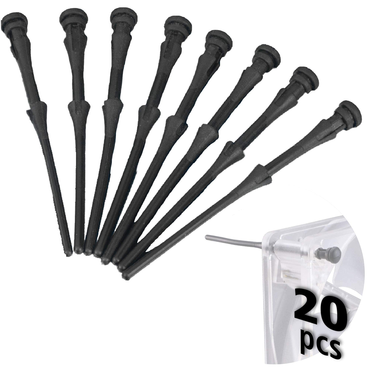 Akasa 20 Rubber Case Fans Mounts   Silicone Rubber Pins   Anti-vibration Fan Mounts   20 pcs   73mm   Black   For Computer Cooling Fan and PC case fan   AK-MX003