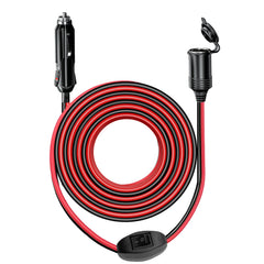 20FT 12V-24V Car Cigarette Lighter Extension Cord Heavy Duty 15A Fuse Extension Cable Plug to Socket for Air Compressor Pump 16AWG Male to Female Socket …