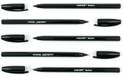 Eziglide Ballpoint Black Pen, Pack of 10 Ballpoint Pens, Smooth Writing Action-Medium Point 1.0mm Coloured Pens Multipack - Ball Point Pens Ideal Pens for School, Home or Work Stationery Supplies