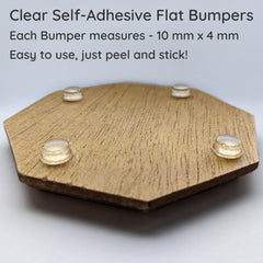 Happy Bananas Clear Self Adhesive Flat Topped Bumper Pads Stops Rubber Feet for Furniture, Glass, Cabinets, Crafts - 10mm x 4mm (77)