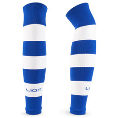 Football Sock Sleeves To Accompany Grip Socks - Fits Over Calf/Shin Pads - Variety Of Colours To Match Your Team Kit (Royal Blue & White)