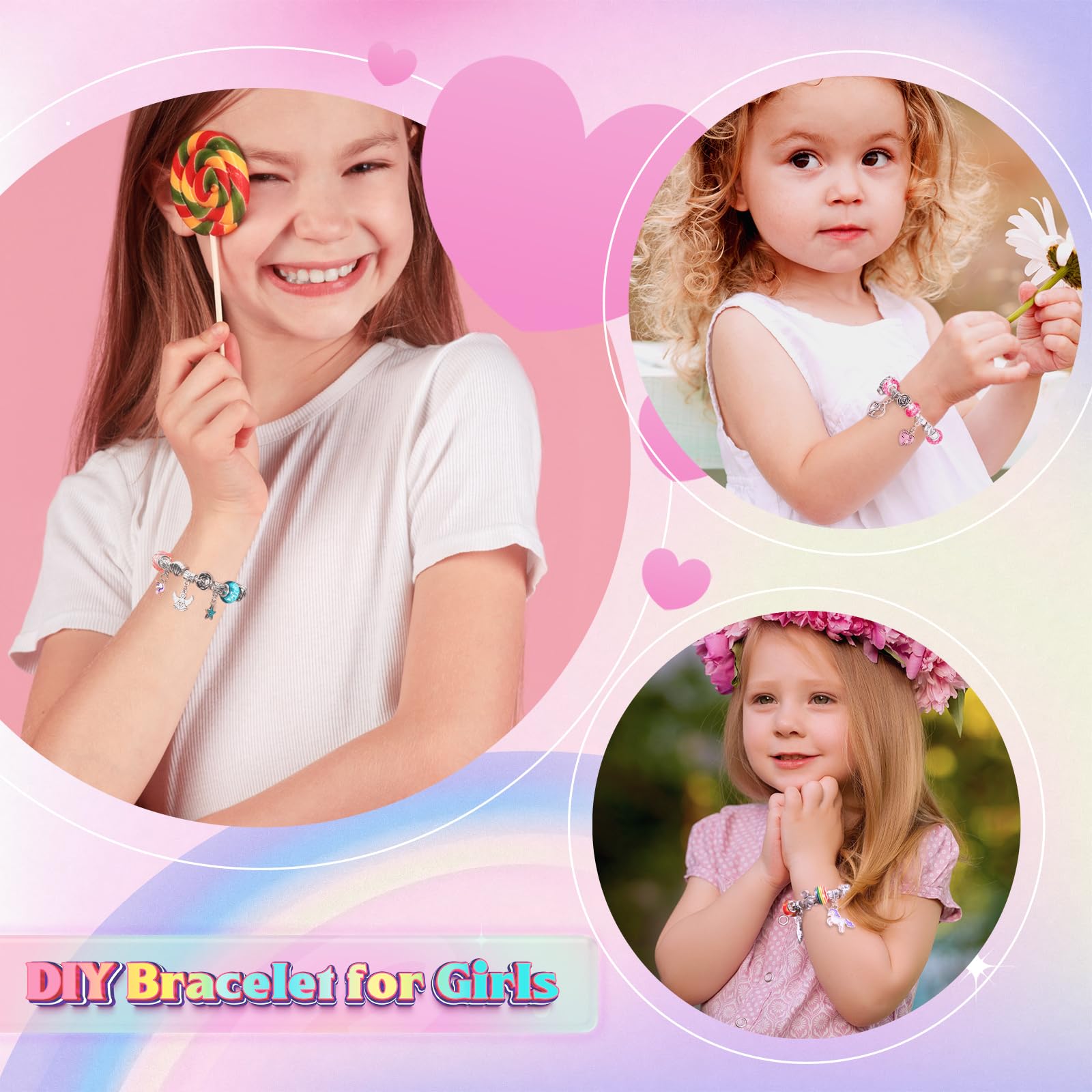 BIIB Gifts for Girls, Bracelet Making Kit, Unicorn Gifts for Girls Birthday Presents 5-12 Year Old, Arts and Crafts for Kids Stocking Fillers for Girls Toys Age 5 6 7 8 9 10, Easter Gifts for Kids