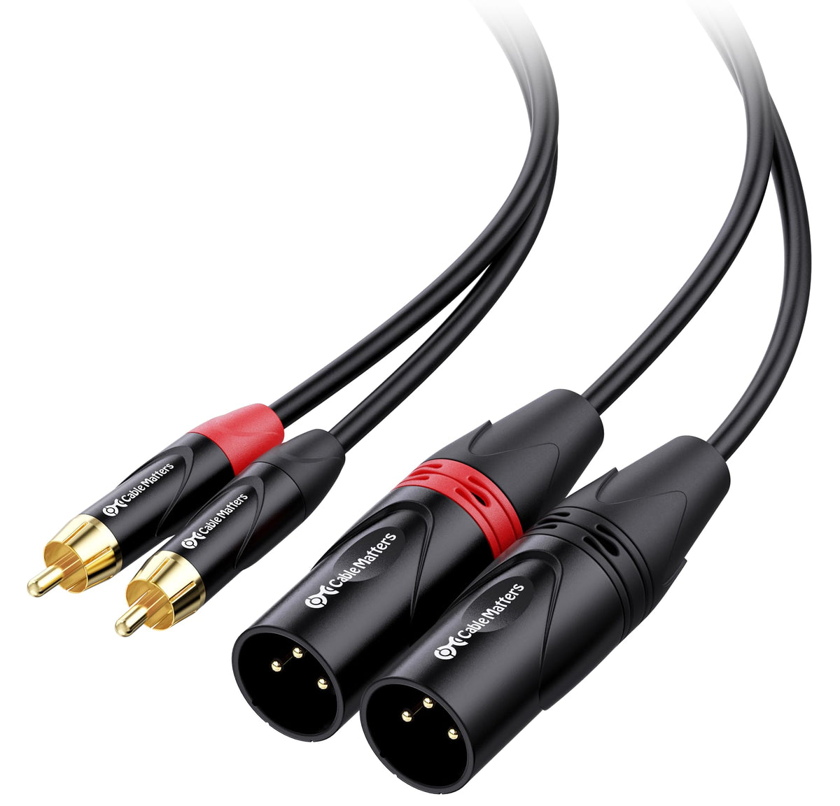 Cable Matters Dual RCA to XLR Unbalanced Interconnect Cable 1.8m, 2 RCA to 2 XLR Male Cable (Dual XLR to RCA Cable)