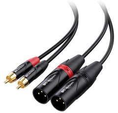 Cable Matters Dual RCA to XLR Unbalanced Interconnect Cable 1.8m, 2 RCA to 2 XLR Male Cable (Dual XLR to RCA Cable)