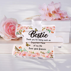 Bestie Gifts - Acrylic Puzzle Block for Women, Bestie Gifts for Women, Work Bestie Gifts for Friends, Friendship Gifts for Women, Best Friend Birthday Gifts for Women Friends