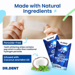 DRDENT Professional Teeth Whitening Strips 21 Treatments - Safe for Enamel - Non Sensitive Teeth Whitening - Whitening Without Any Harm - Pack of 42 Strips and Mouth Opener Included