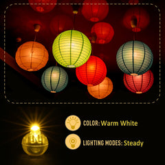 LIHAO 30PCS Balloon Lights White Mini Led Lights Paper Lanterns Lights LED Mini Round Ball Balloon - Cool White