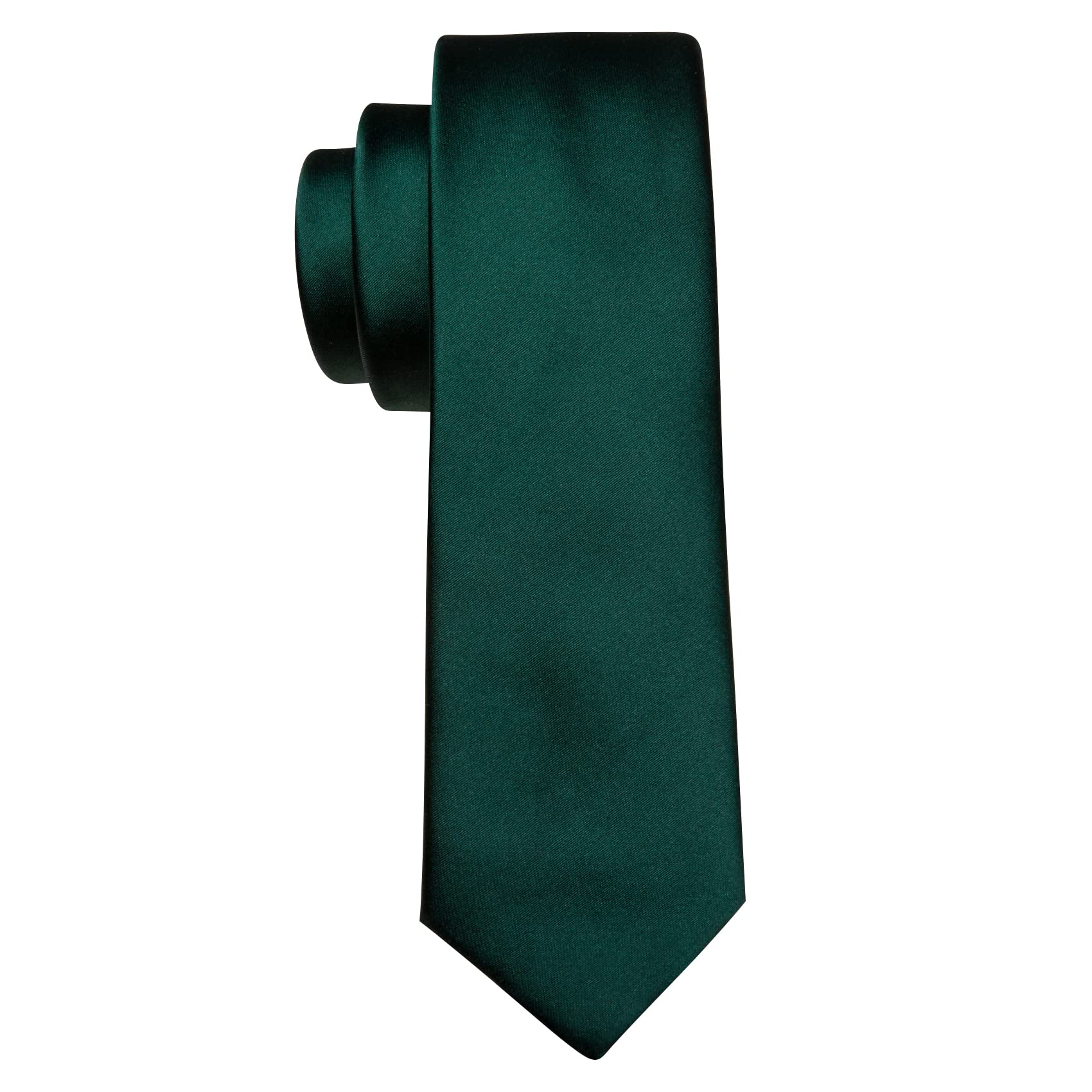 Barry.Wang Solid Green Ties for Men Stain Silk Necktie Handkerchief Cufflinks Wedding Christmas