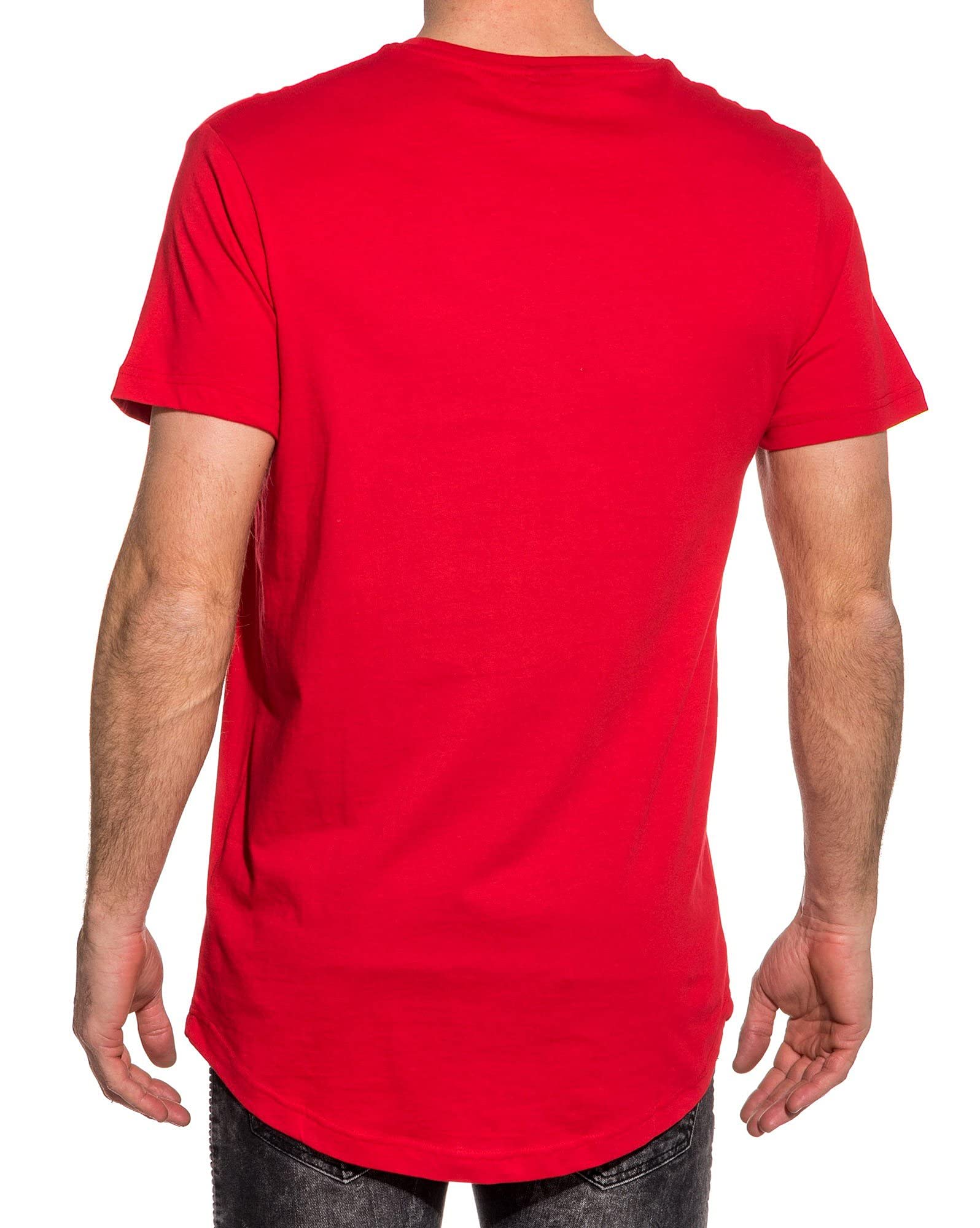 Urban Classics Men's Shaped Long Tee T-Shirt, Fire Red, S, 1