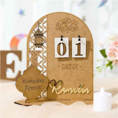 YLYDMY Ramadan Advent Calendar Wooden Countdown Calendars Decorations for Home, Ramadan Decorations for Home,30 Days Til Eid, Ramadan Gift for Kids (A-01)