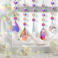 olyee Sun Catchers for Windows, Hanging Crystals Decorations for Home Droplets for Chandeliers Garden Ornaments Light Suncatchers Rainbow Maker for Party Wedding Decro