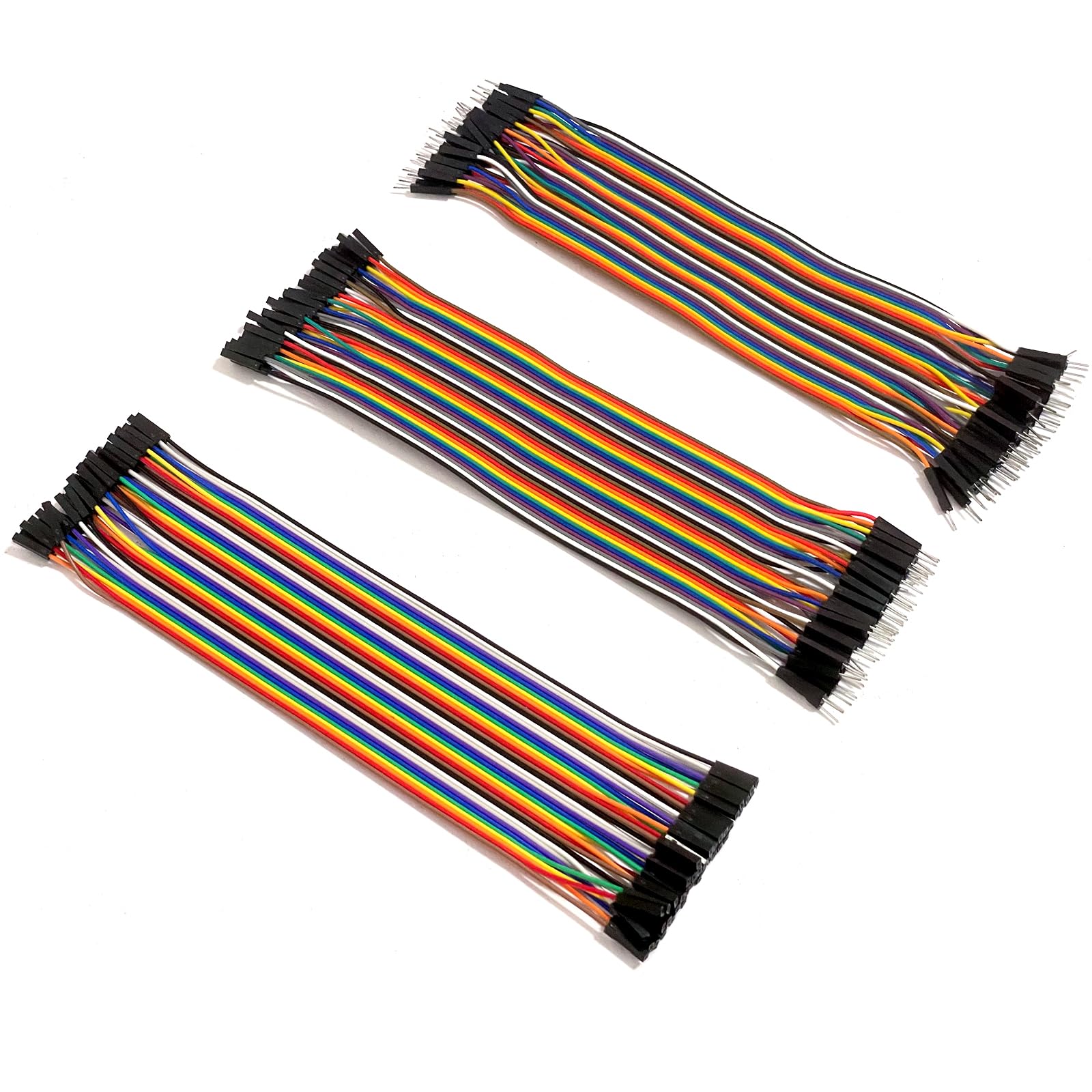 Jumper Wires kit, 6 x 40 pcs, 20 cm Multicolored Dupont Wire, Male to Female, Male to Male, Female to Female,Breadboard Jumper Wires Cables Kit Compatible with Arduino (6)