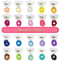 ZCOINS 200pcs Hair Bands Hair Bobbles Hair Ties Hair Accessories Hairbands 2mm tiny Hairbands Hair Elastics Ponytail Holders for baby Kids Girls Women (Multicolor)