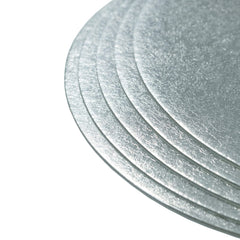 Culpitt Cut Edge Round Card, 7 inches Round Cake Cards, Silver Cake Boards, 1.8mm Thick, 5 Pack - 7 Inch (177mm) CSR7AMZ5