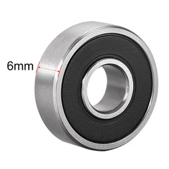 sourcing map 607-2RS Deep Groove Ball Bearing Double Sealed 180017 7mm x 19mm x 6mm High Carbon Steel Z1 Bearings (Pack of 10)