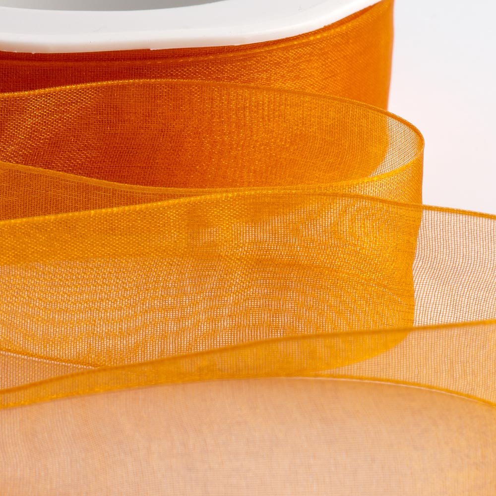 Italian Options Organza Chiffon Ribbon, 15mm x 20 Metre Roll, Orange