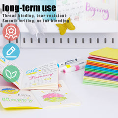 Koogel 24Pcs A6 Notebooks, 48 Pages Rainbow Colorful Blank Notepad 14×9cm Multipack Notebook for Students Writing Memos Diary Traveler Supplies Making Plans