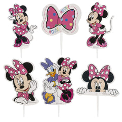 dekora - Set for Cupcakes and Muffin Decoration Birthday - Minnie Mouse Cupcake Toppers Made of Paper - 30 Pieces in 6 Different Designs