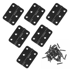 JJWNMLL Hinges 6 pcs - 2 inch Hinges for Wood Black Door Hinges with 38 pcs Hinge Screws for Home Furniture Hardware Cabinet Closet Door Drawer Wood Box