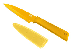 Kuhn Rikon Coloriand Non-Stick Straight Paring Knife with Safety Sheath, 19 cm, Yellow