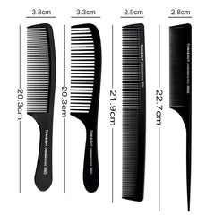 Phoetya 4 Pieces Wide Tooth Combs for Men, Professional Styling Comb Set, Curly Hair Combs, Heat Resistant Anti-static Cutting Combs, Detangling Hair Comb Set With Comfortable Handle, Black