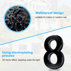 Vicloon Mailbox Numbers Self Adhesive, 3 Inches 3D Mailbox Numbers Waterproof, Door Numbers House Numbers Street Number Stickers for House Mailbox Apartment Hotel Courtyard Cafe Black(8)