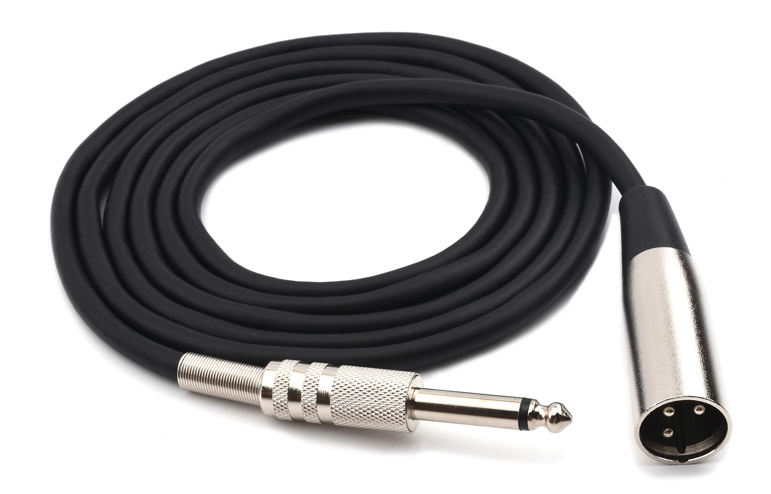 Devinal XLR Male to 1/4 inches Inch TS Mono Male Plug Audio Connector, 6.35mm to XLR Microphone Unbalanced Cable for Amplifiers, Instruments etc.[6 Feet]